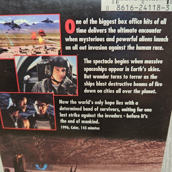 Independence Day VHS 20th Century Fox Will Smith PG-13 Color 1996 - Picture 7 of 8